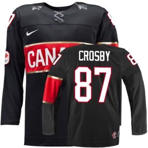 Olympic Hockey Kanada Team #87 Sidney Crosby Authentic Musta Kolmas 2014
